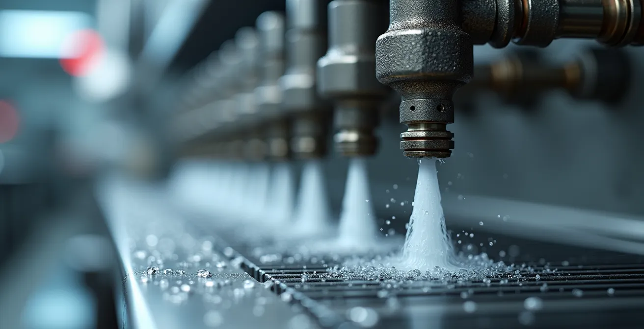 Vue détaillée des systèmes d'injection de vapeur dans un four mixte professionnel