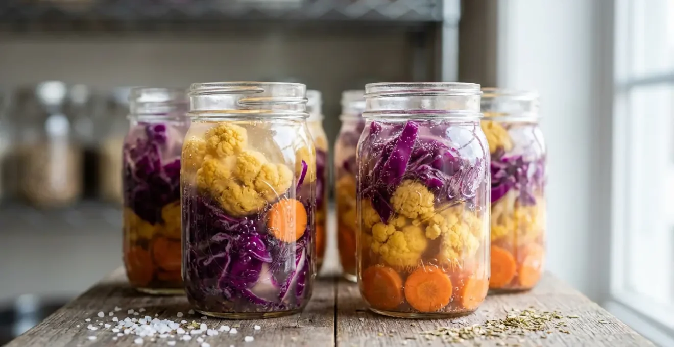 Techniques de conservation de légumes par fermentation et mise en bocaux pour usage hors saison