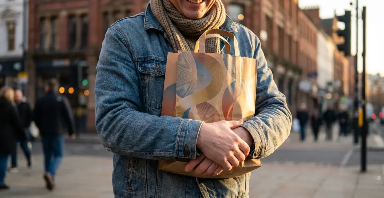 Emballage alimentaire personnalisé avec design artistique dans un environnement urbain