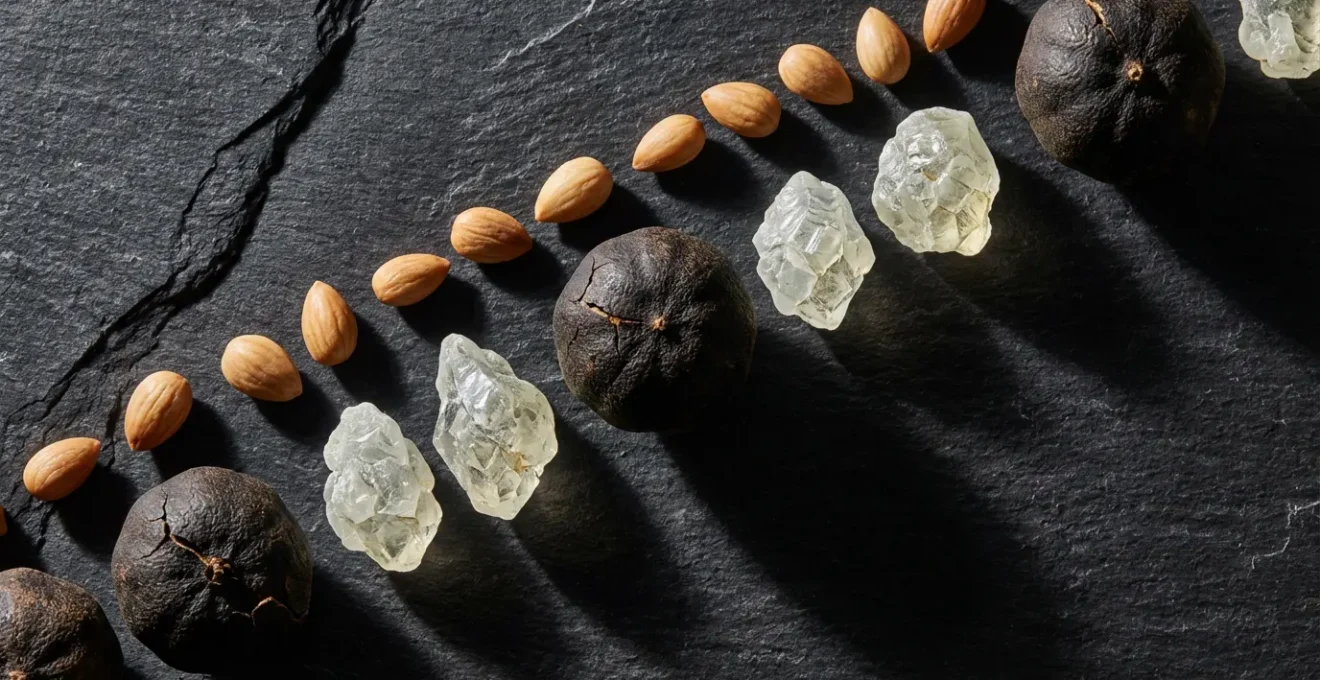 Gros plan macro sur des épices rares colorées avec textures et détails captivants