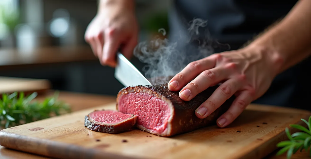 Comparaison visuelle de filets de bœuf cuits selon différentes méthodes