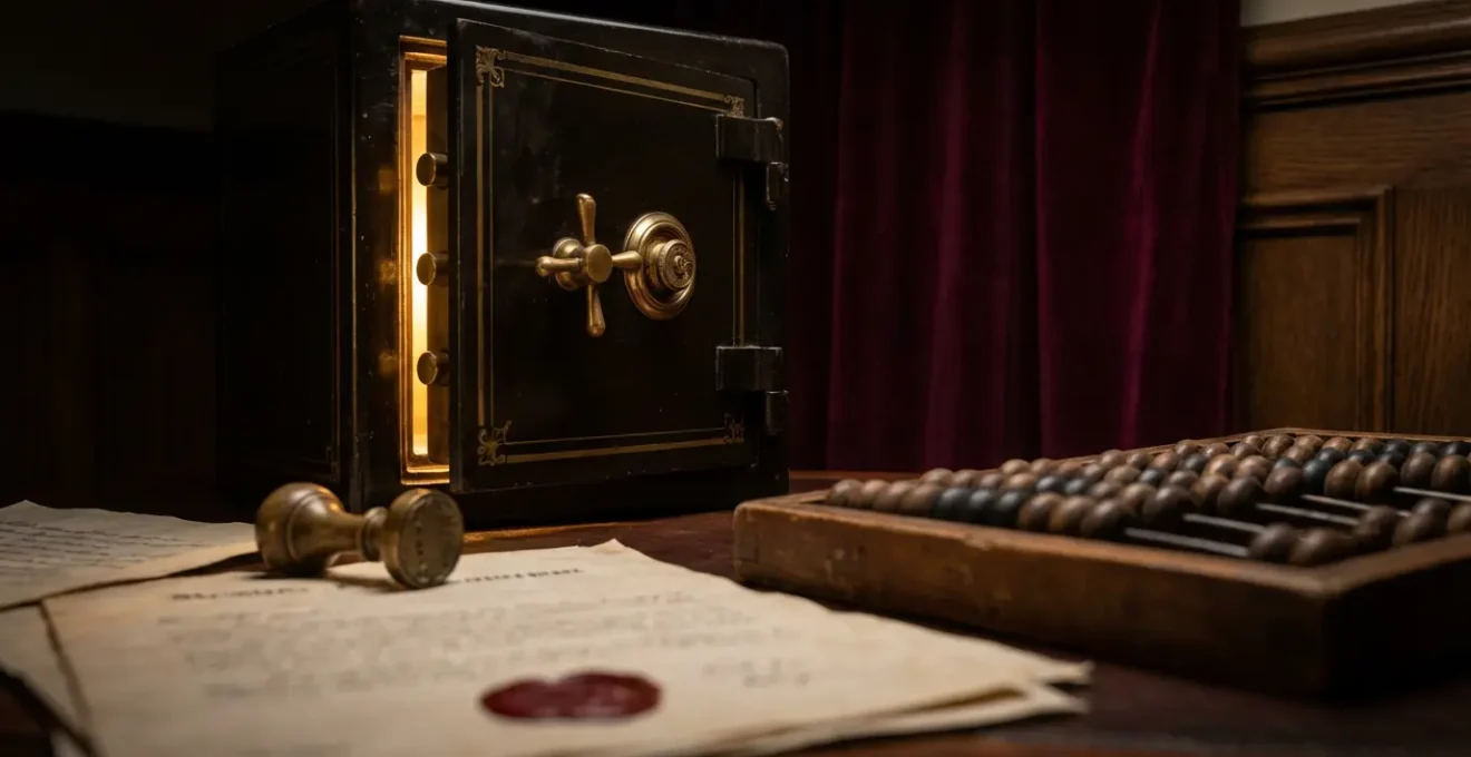Document de licence IV avec coffre-fort et calculatrice symbolisant la valeur patrimoniale