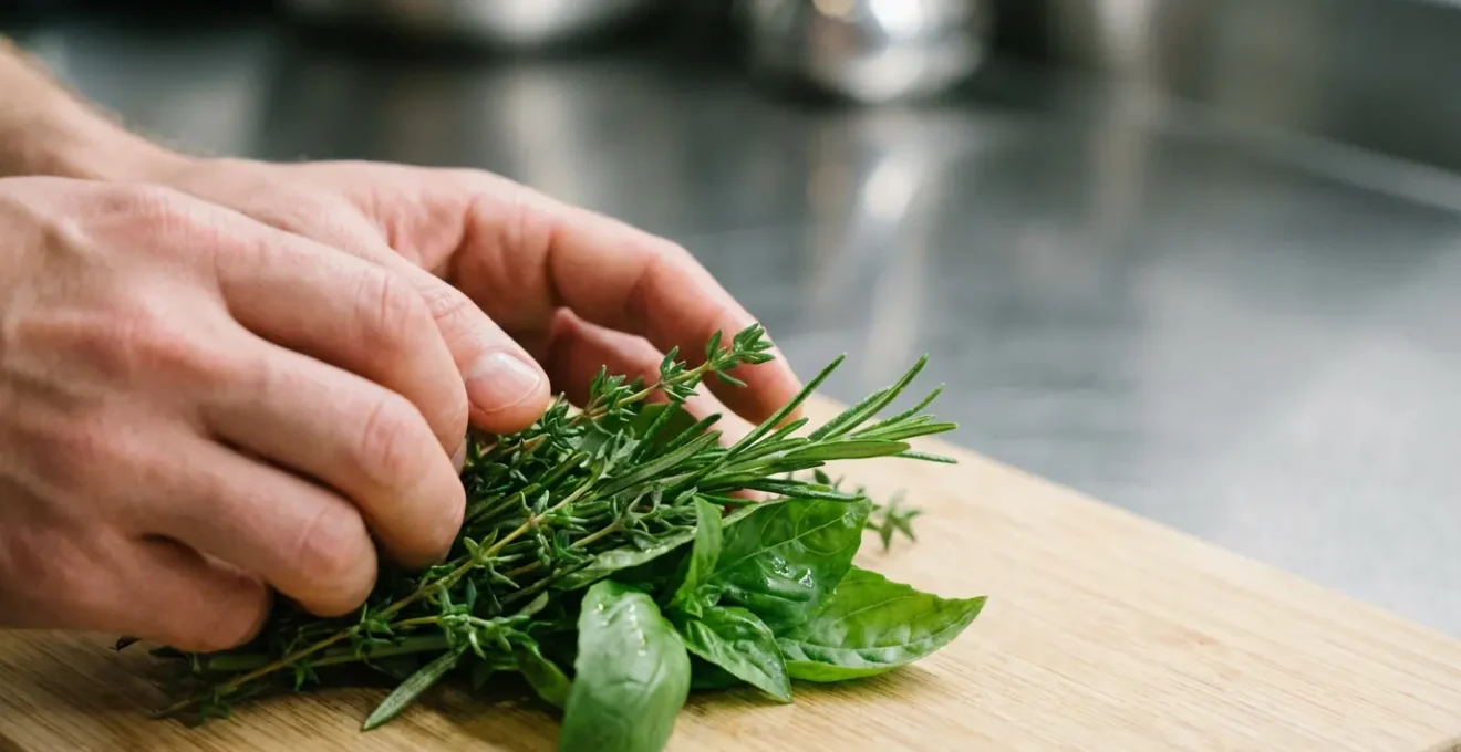 Mains propres sans bijoux préparant des aliments frais