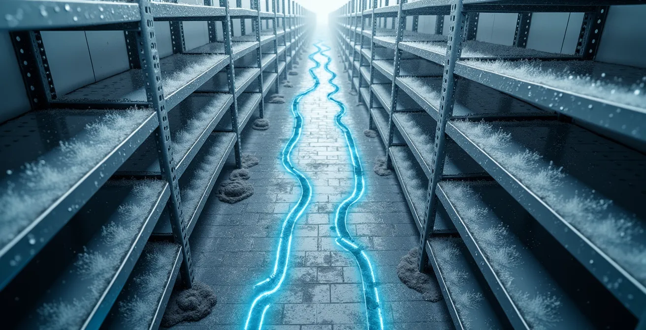 Organisation optimale des rayonnages dans une chambre froide pour la circulation d'air